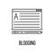 Blogging icon or logo line art style.