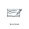 Blogging outline icon. Thin style design from smm icons collection. Pixel perfect symbol of blogging icon. Web design