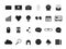 Blogging symbols. Web icon in black style. Vector monochrome pictures