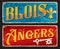 Blois, Angers french city travel stickers, plates