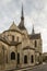 Blois, Loire valley, France. Medieval catholic cathedral on the narrow street in the old town.