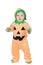 Blond baby in pumpkin suit