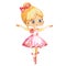 Blond Ballerina Princess Character Dancer Girl. Cute Child Girl wear pink Tutu Costume Training in School Class. Baby