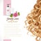 Blond curled hair care background for your text