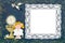 Blond girl First Communion photo frame card