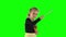 Blond hair girl counting with magic wand. Preschooler education games