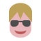 Blond Hair Guy with Sun Glasses Flat Vector Design