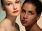 Blond and Latino brunette women portrait