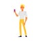 Blond man holding glass of purple wine and smiling - happy cartoon character