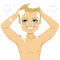 Blond Man Washing Hair