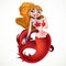 Blond mermaid with red scales