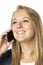 Blond phoning woman