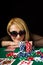 Blond Playing Poker