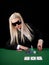 blond playing poker