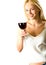 Blond woman with red-wine
