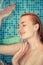 Blond woman in shower