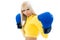 blond woman wearing boxing gloves