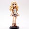 Blonde Anime Figurine In Brown Outfit - Felicia Simion Style