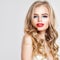 Blonde Beauty. Cute Young Woman Fashion Model