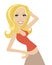 Blonde Fashion Pose Cartoon