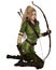 Blonde Female Elf Archer, Kneeling
