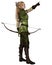 Blonde Female Elf Archer, Pointing