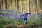 Blonde girl and bluebells at Hallerbos woods