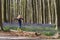 Blonde girl and bluebells at Hallerbos woods