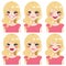 Blonde Girl Face Expressions