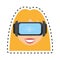 blonde girl virtual reality glasses technology design cut line