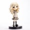 Blonde Haired Figurine Cartoon Girl On White Shelf
