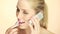 Blonde Lady Using Mobile Phone