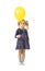 Blonde little girl holding yellow ballon