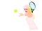 Blonde in pink tennis player takes the pitch sport tennis world racket