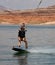 Blonde Wakboarding in the Desert