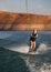 Blonde Wakboarding at Sunset