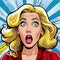 Blonde Woman Shocked Happy Woman Surprised Pop Art Vector Illustration