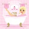 Blonde Woman Soothing Pink Bath