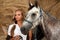 Blondie girl and horse