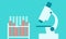 Blood analysis in medical laboratories. Vector illustration