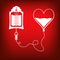blood bag and heart. Blood donation day concept. Human donates blood. Vector illustration in flat style.