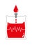 Blood Bag with Life Signal. Editable Clip Art.