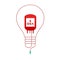 Blood bag red color and Incandescent light bulb frame shape made from cord illustration