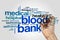 Blood bank word cloud concept on grey background