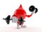 Blood character with dumbbells
