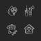 Blood check black glyph icons set on white space