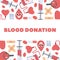 blood donation background. health blood donor day concept, volunteer hospital transfusion laboratory, cartoon