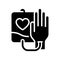 Blood donation black glyph icon