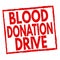 Blood donation drive sign or stamp