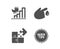Blood donation, Growth chart and Puzzle icons. Tips sign. Injury, Diagram graph, Engineering strategy. Vector